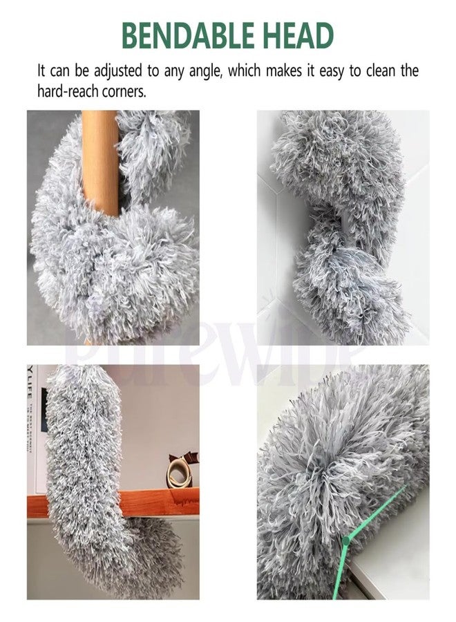 Purewipe Extendable Fan Cleaning Duster With Long Handle - Multi-Purpose for Ceiling Fans, Walls - Microfiber & Wall Mop for Home, Broom for Floor (100 Inch Feather) - Image 2